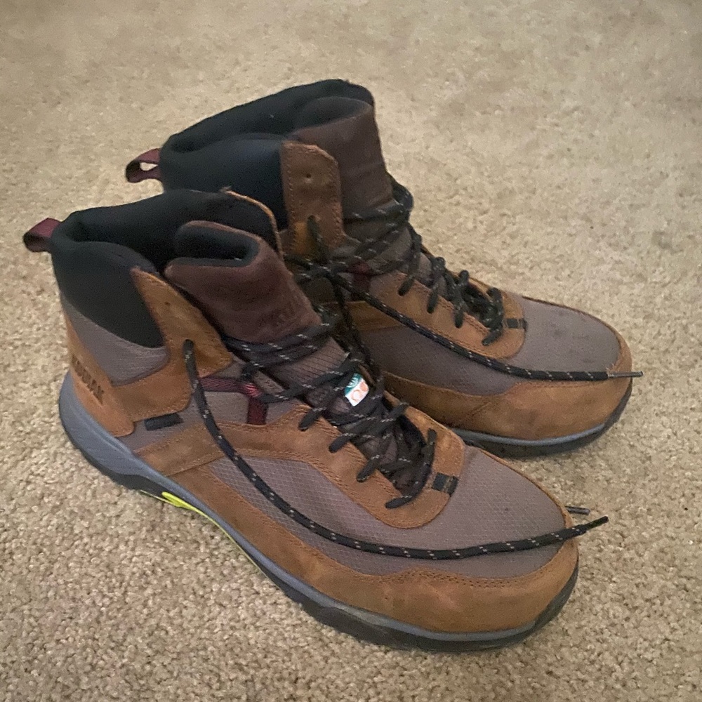 Kodiak Brown Leather Safety Toe Working Boots Lace Up Mens Size 11W US